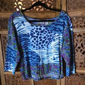🌟 Jane Ashley Blue and Purple Long Sleeve Top